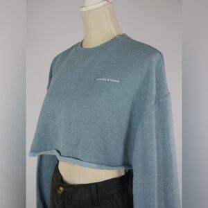H&M crop sweatshirt - light heather blue